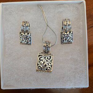 Sterling Silver Pendant and Earrings